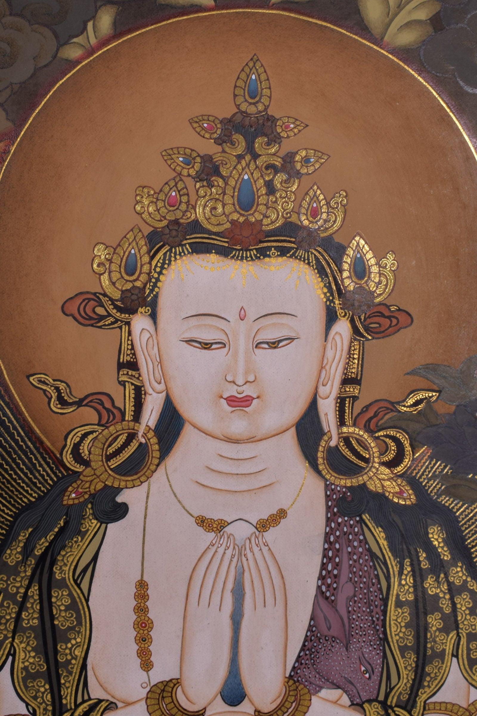 Chenrezig Tibetan Hand Painting Thangka