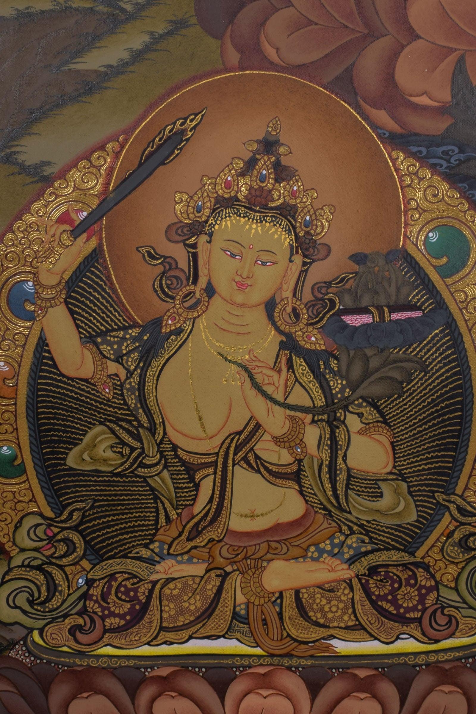Chenrezig Tibetan Hand Painting Thangka