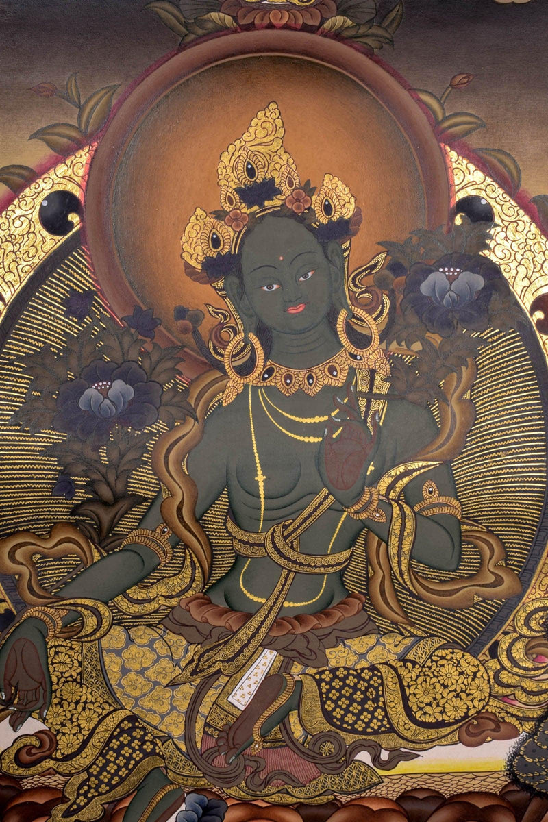 Green Tara Thangka from Nepal  For Meditational Practice and Spiritual Gifts