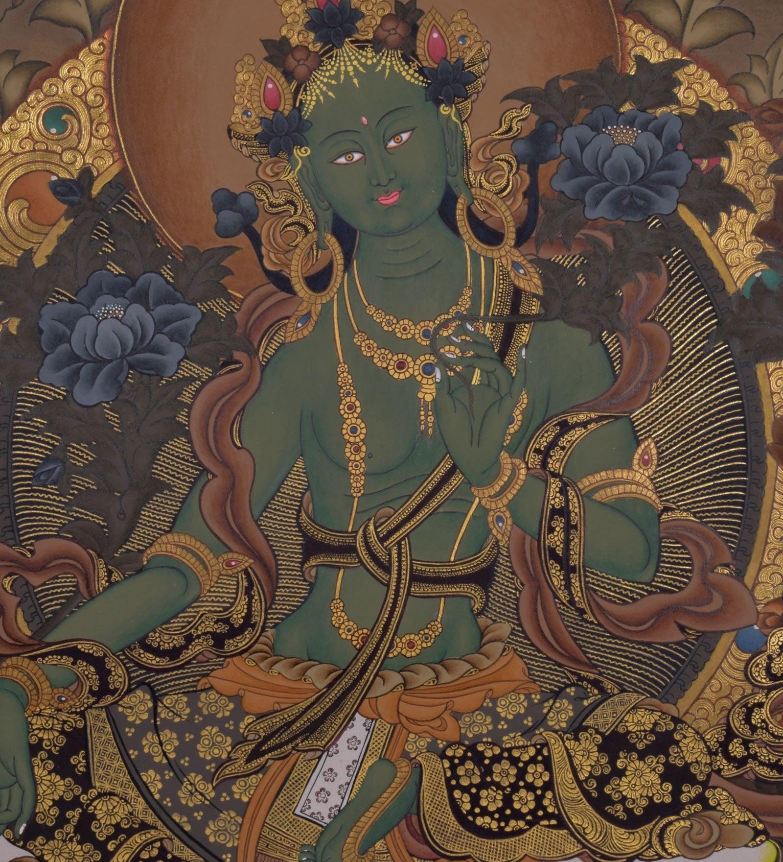 Green Tara Tibetan Thangka For Meditational Practice and Spiritual Gifts