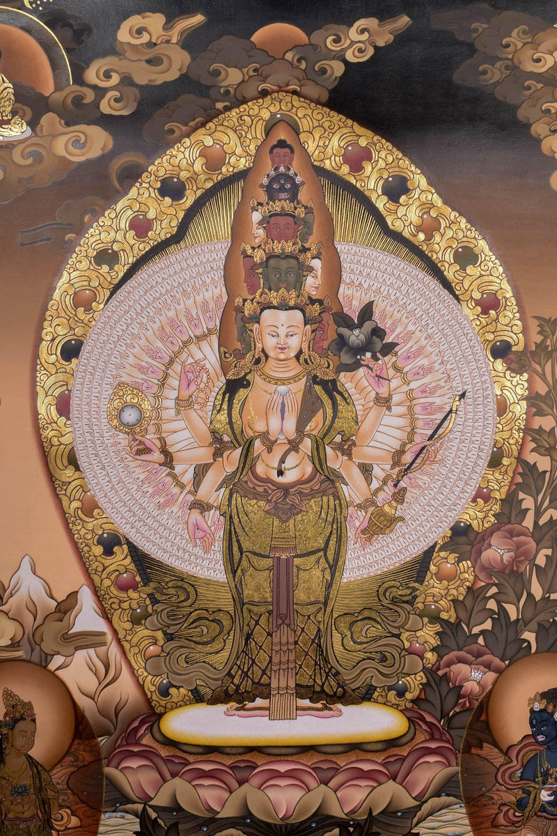 1000 Armed Avalokiteshvara Thangka Painting - Himalayas Shop