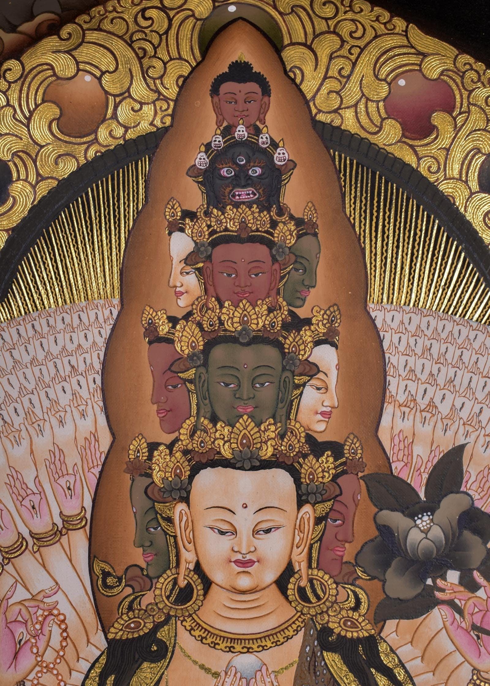 1000 Armed Avalokiteshvara Thangka Painting - Himalayas Shop