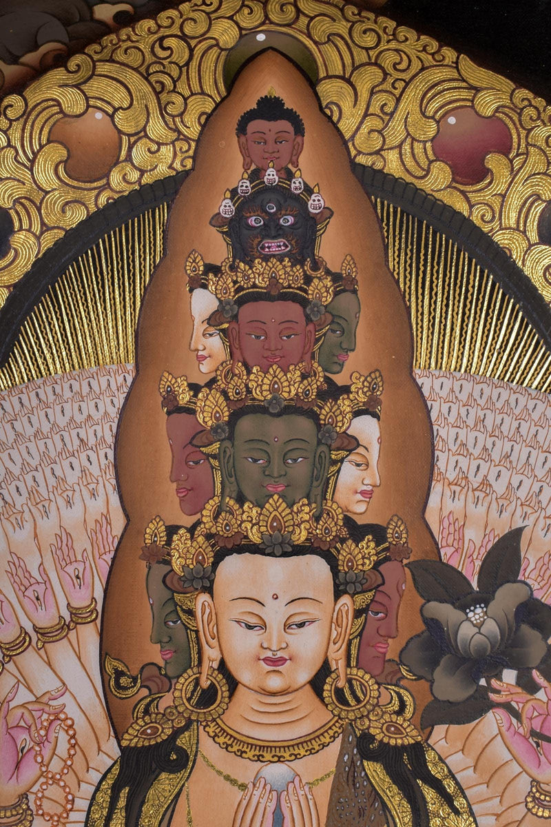 1000 Armed Avalokiteshvara Thangka Painting - Himalayas Shop