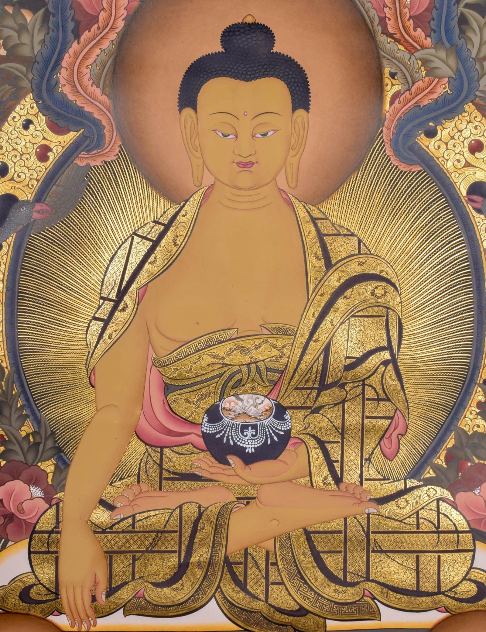 Shakyamuni  Buddha Tibetan Thangka - Himalayas Shop