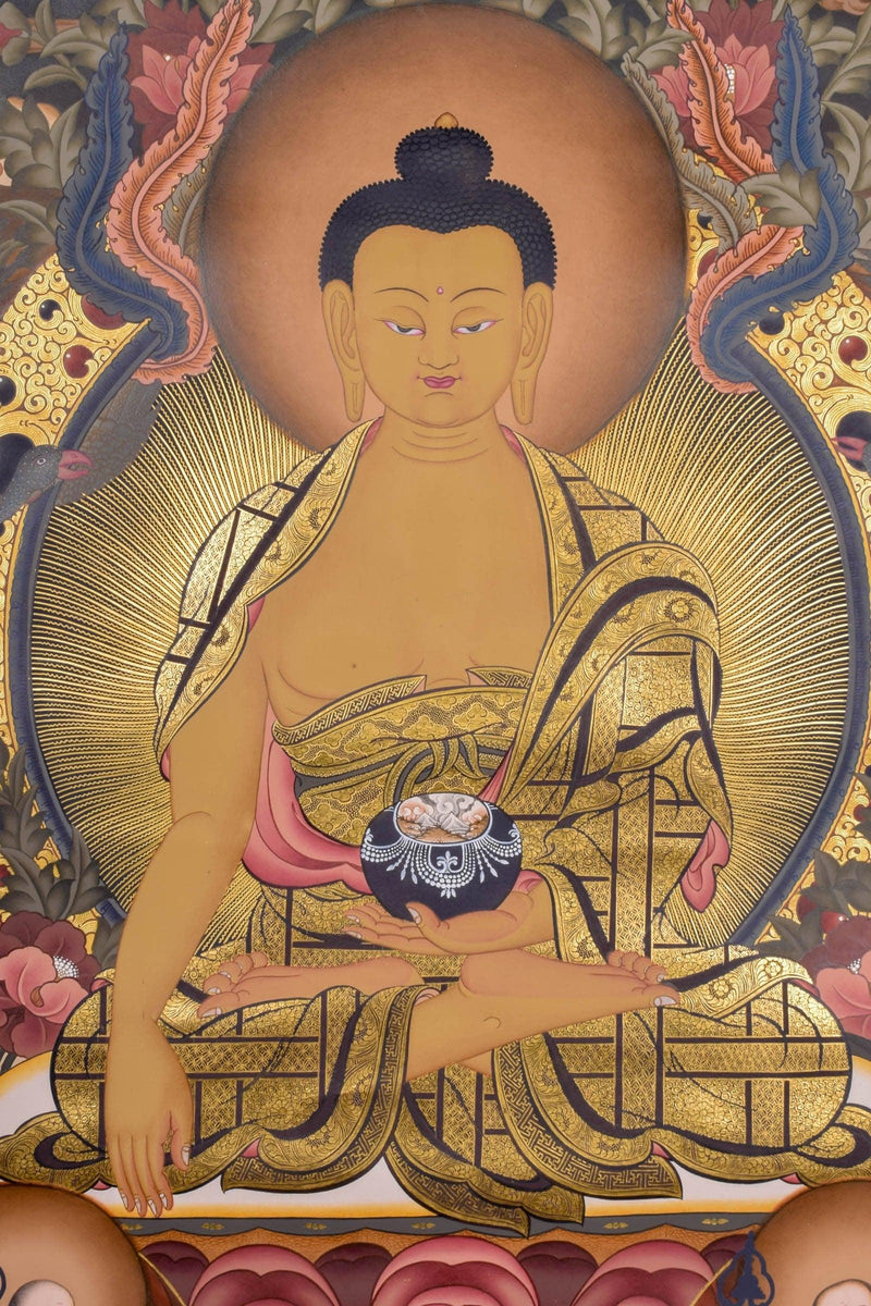 Shakyamuni  Buddha Tibetan Thangka - Himalayas Shop