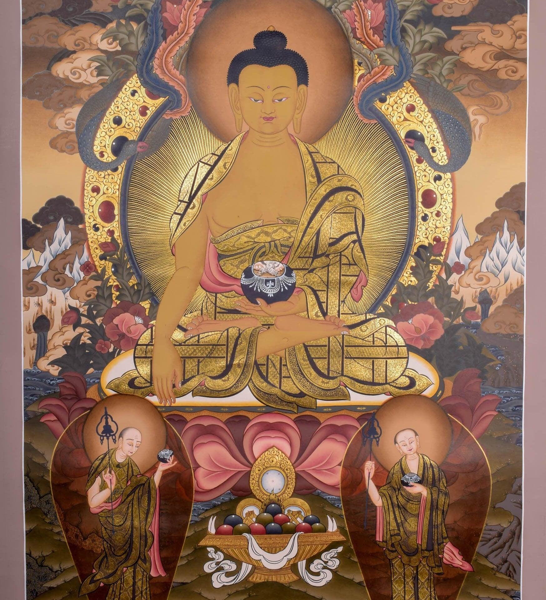Shakyamuni  Buddha Tibetan Thangka - Himalayas Shop