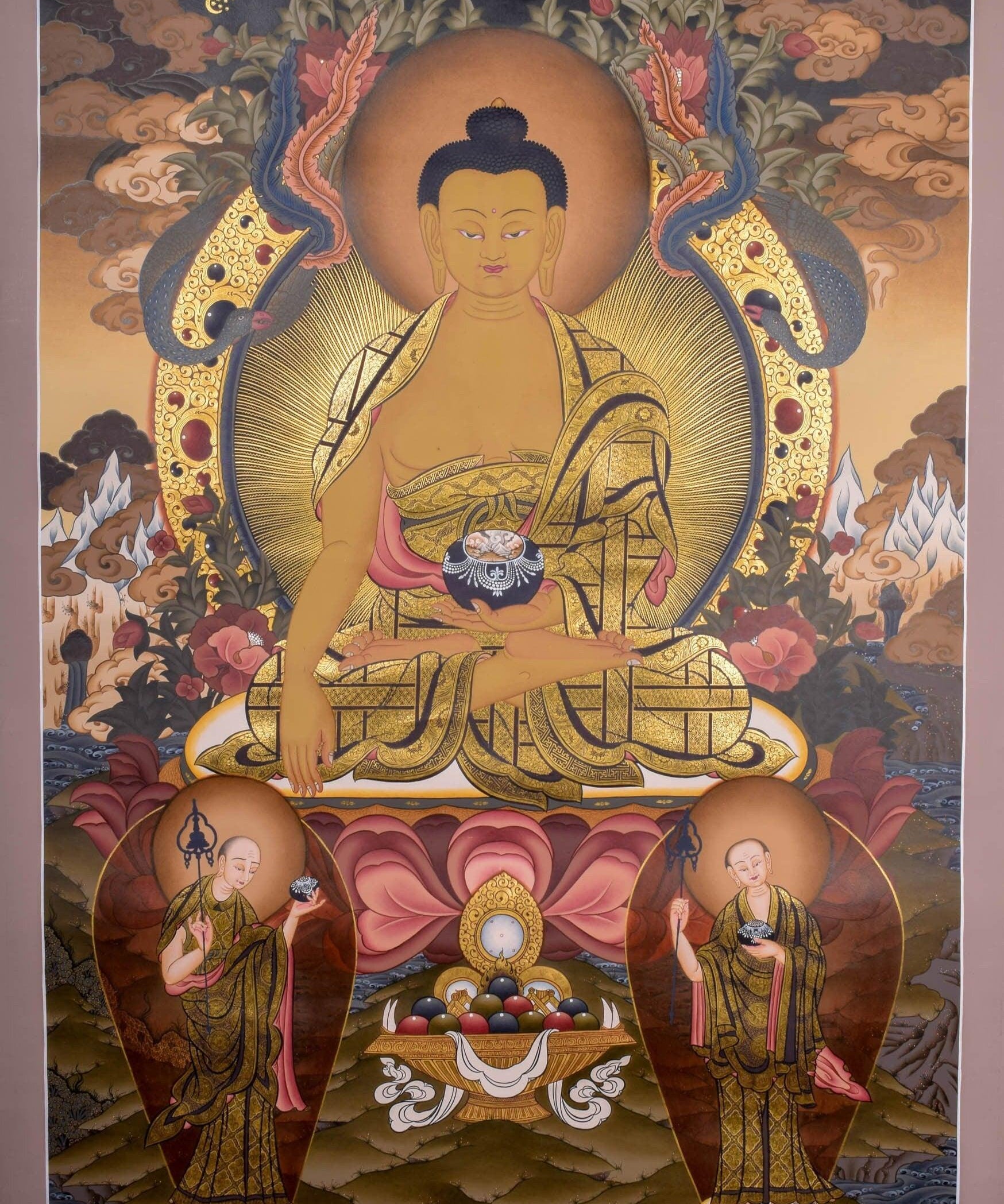 Shakyamuni  Buddha Tibetan Thangka - Himalayas Shop