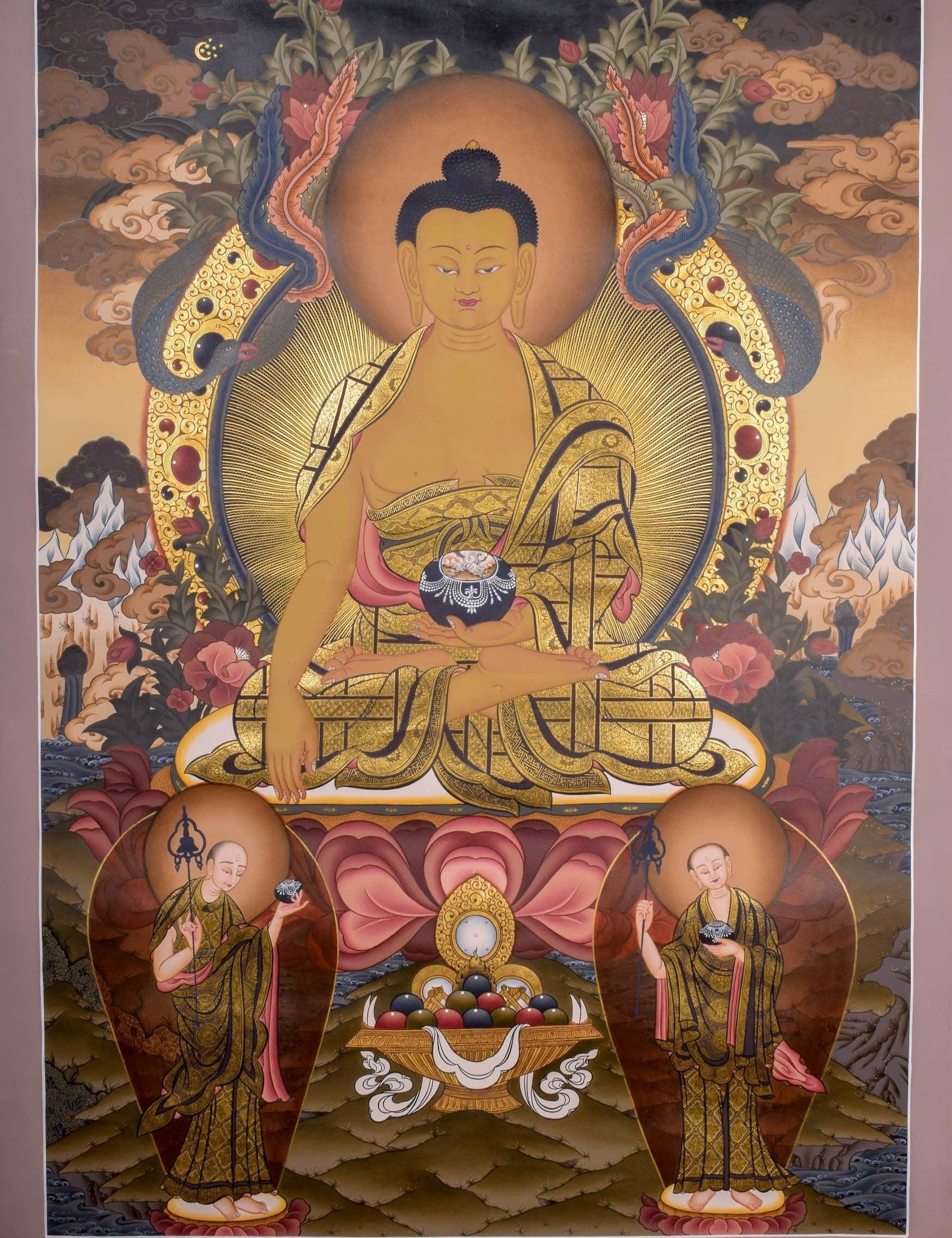 Shakyamuni  Buddha Tibetan Thangka - Himalayas Shop