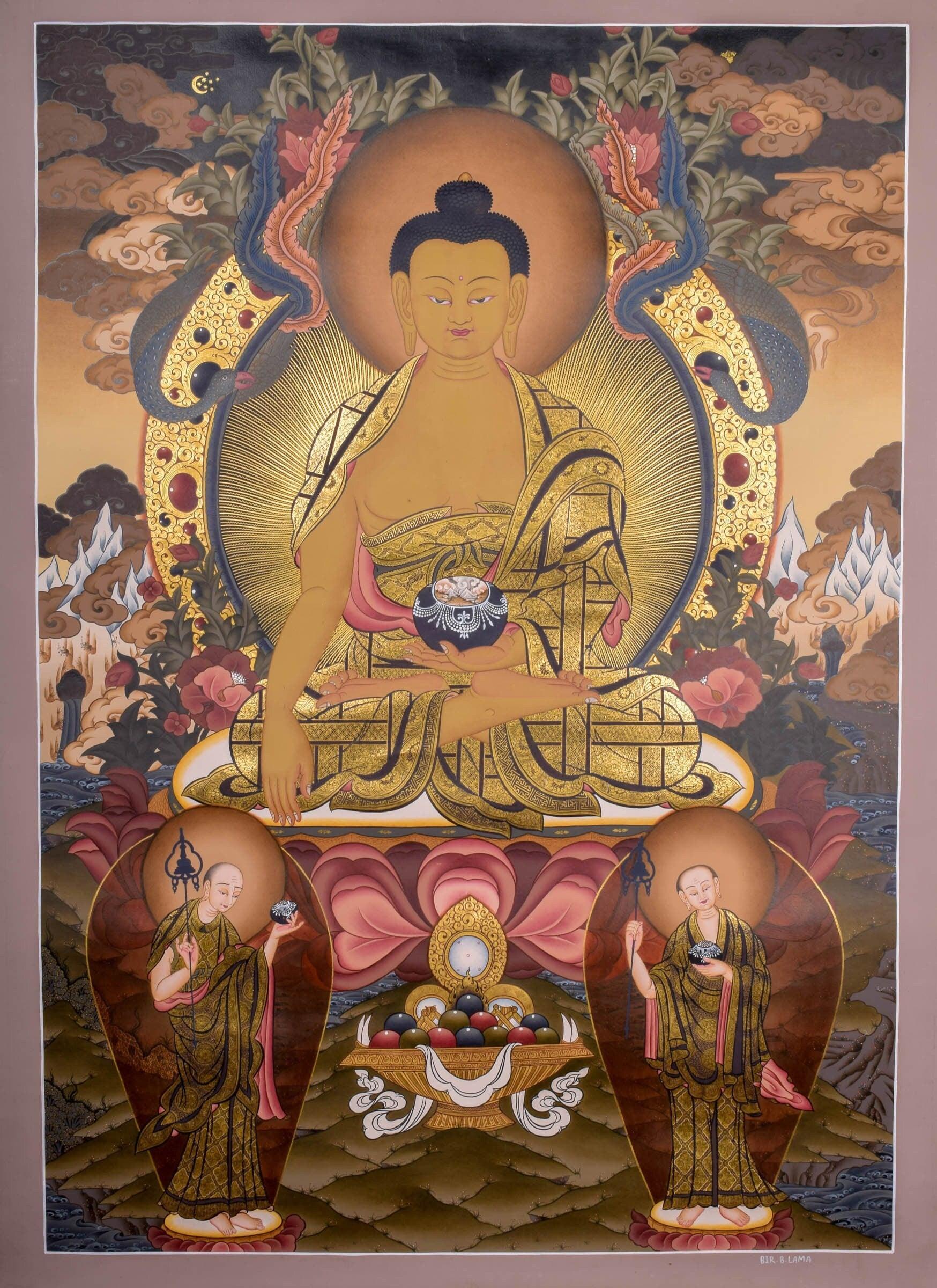 Shakyamuni  Buddha Tibetan Thangka - Himalayas Shop