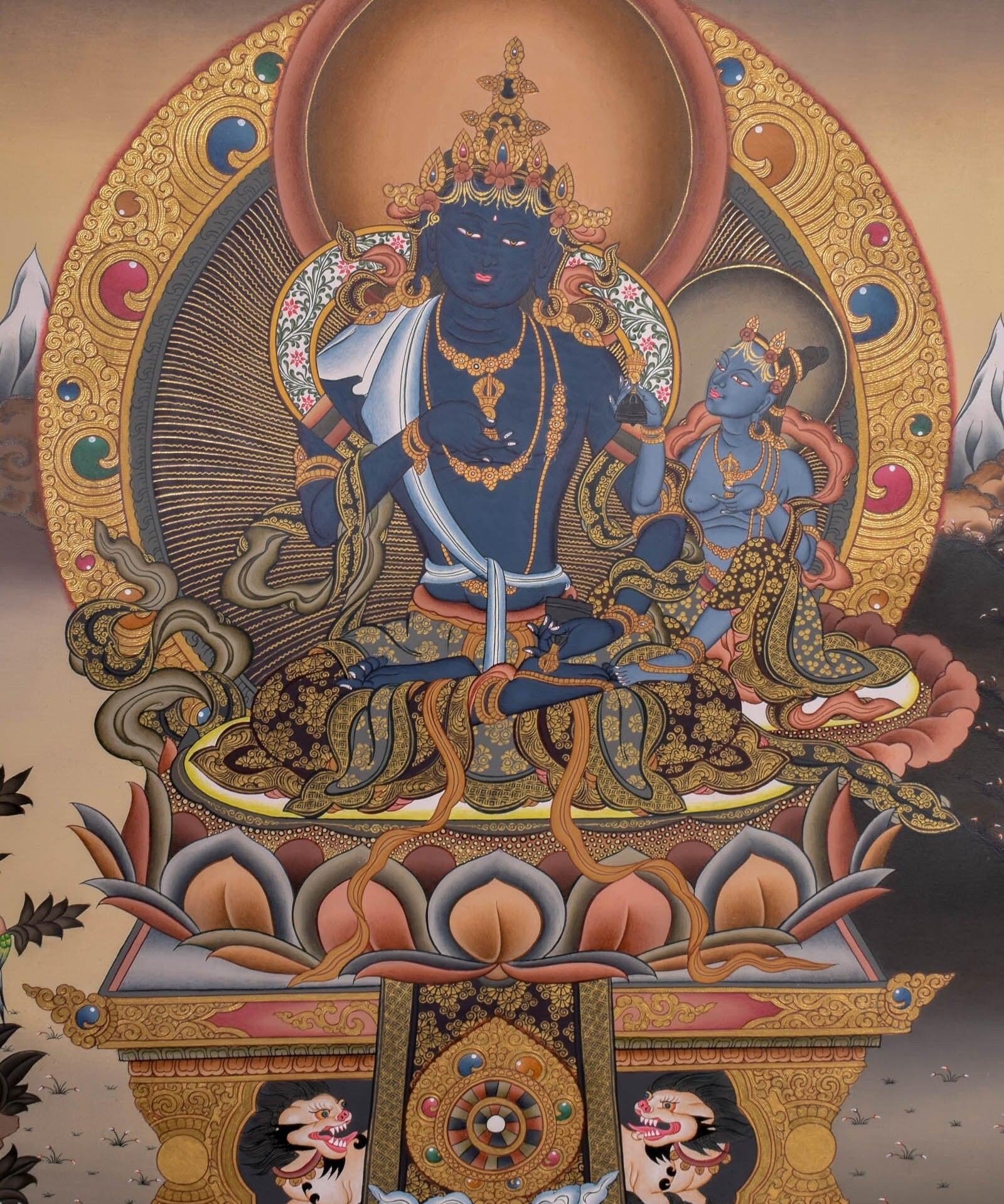 Tibetan Thangka of Vajradhara Painting  For home decor and and Wall hanging 