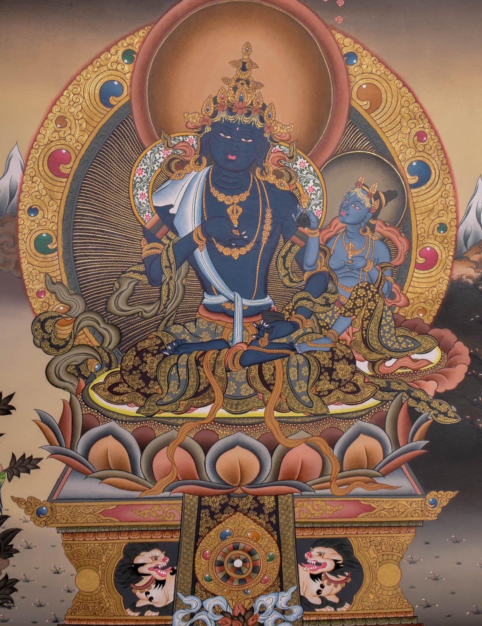 Tibetan Thangka of Vajradhara Painting  For home decor and and Wall hanging 
