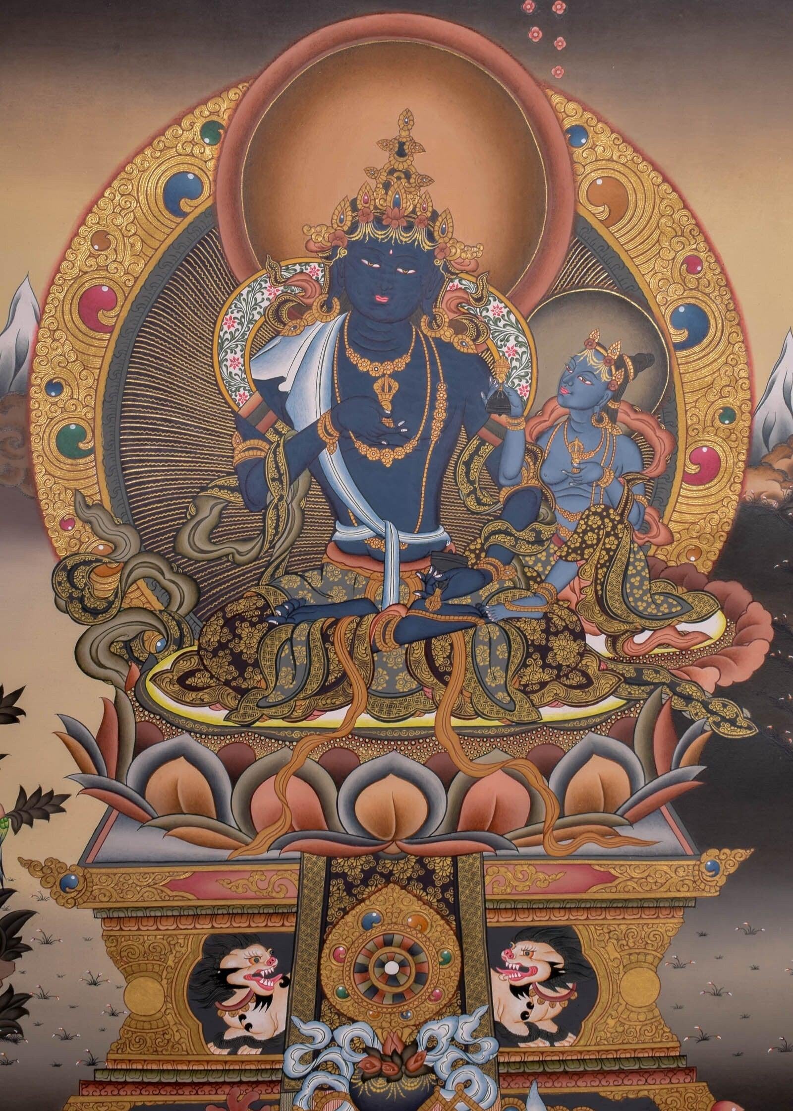 Tibetan Thangka of Vajradhara Painting  For home decor and and Wall hanging 