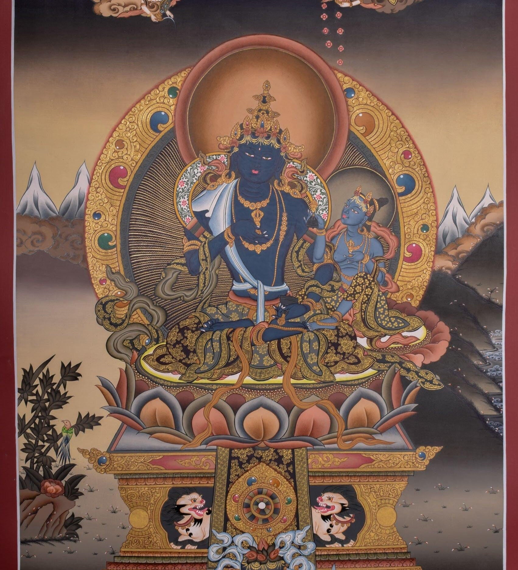 Tibetan Thangka of Vajradhara Painting  For home decor and and Wall hanging 
