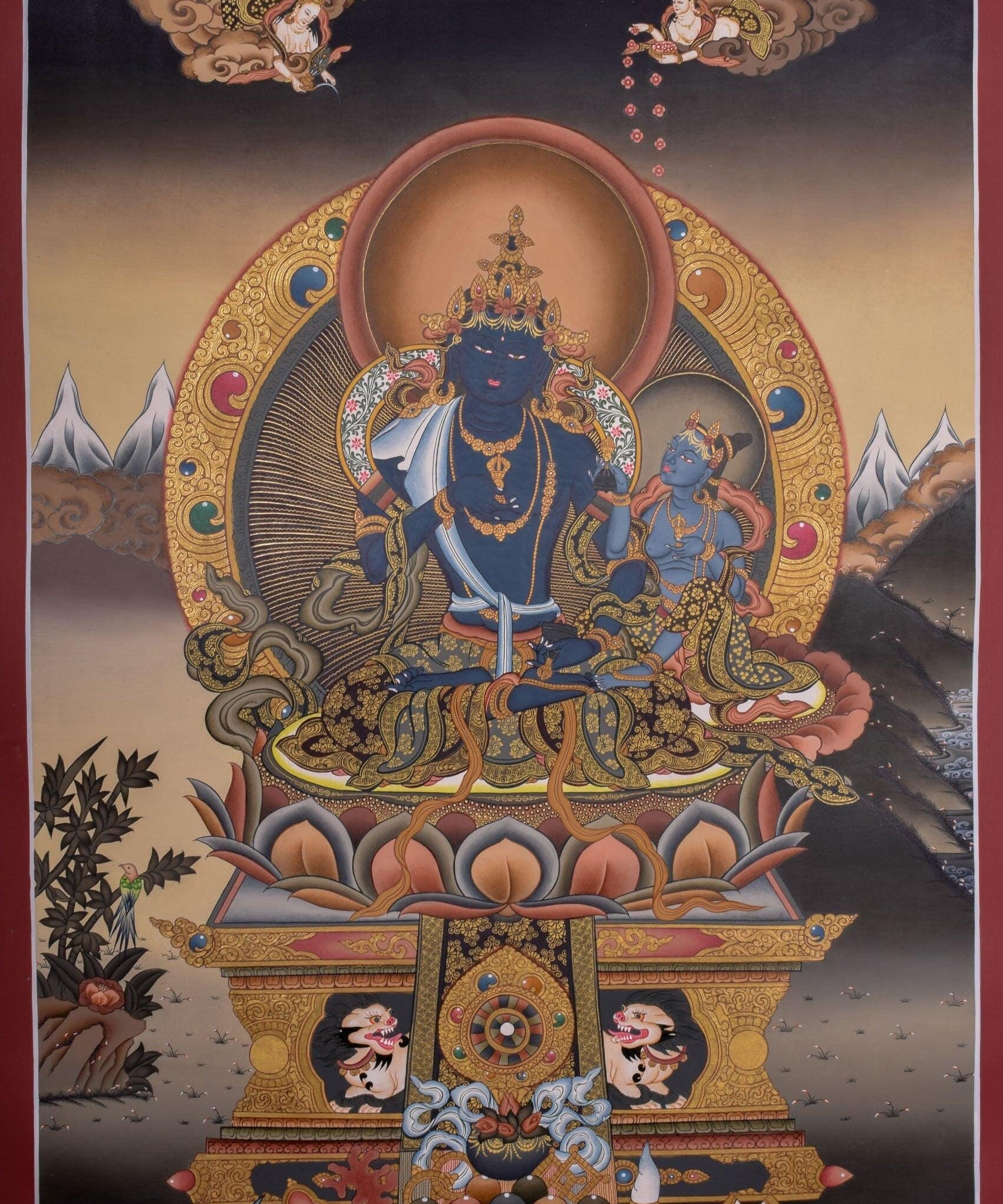 Tibetan Thangka of Vajradhara Painting  For home decor and and Wall hanging 