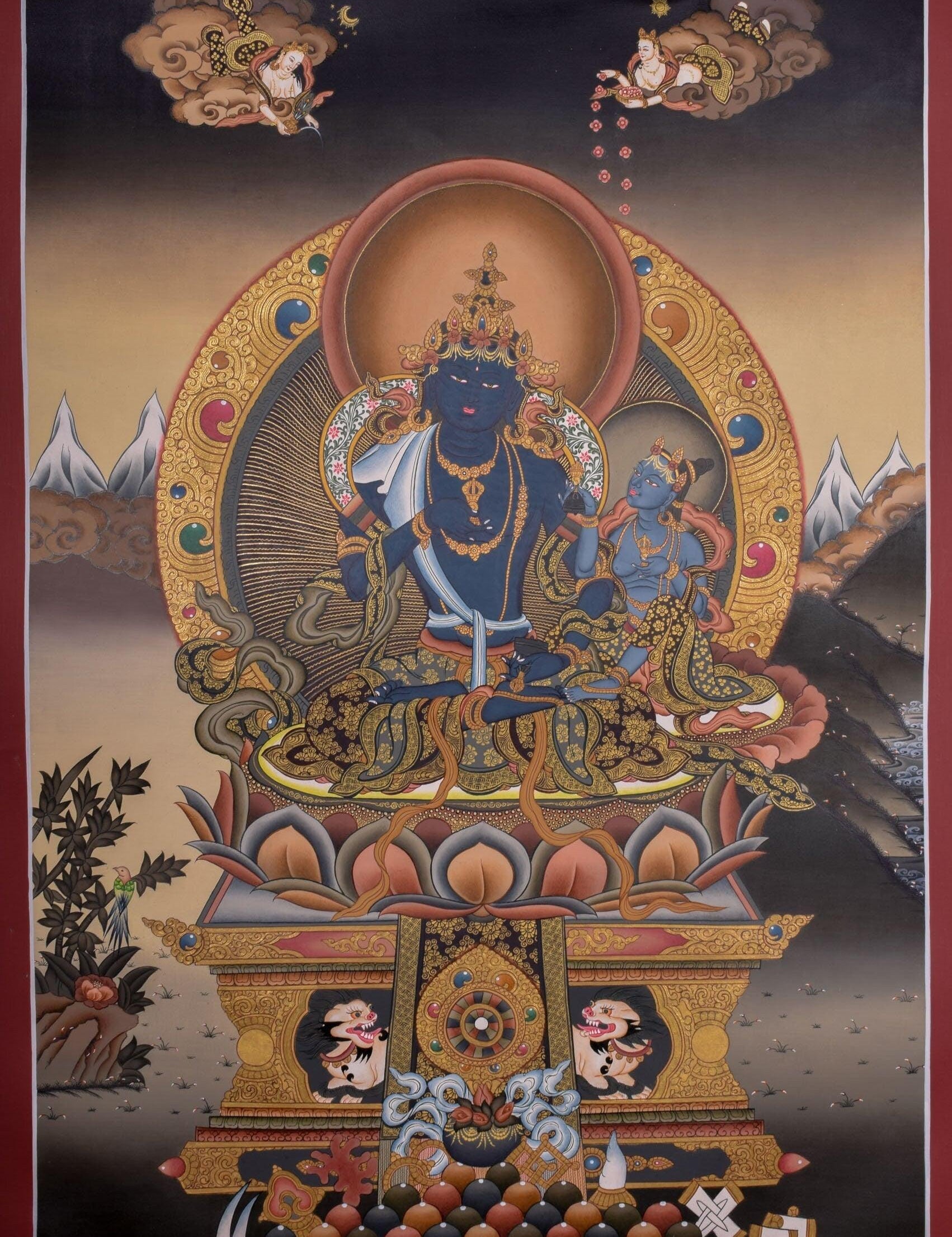 Tibetan Thangka of Vajradhara Painting  For home decor and and Wall hanging 