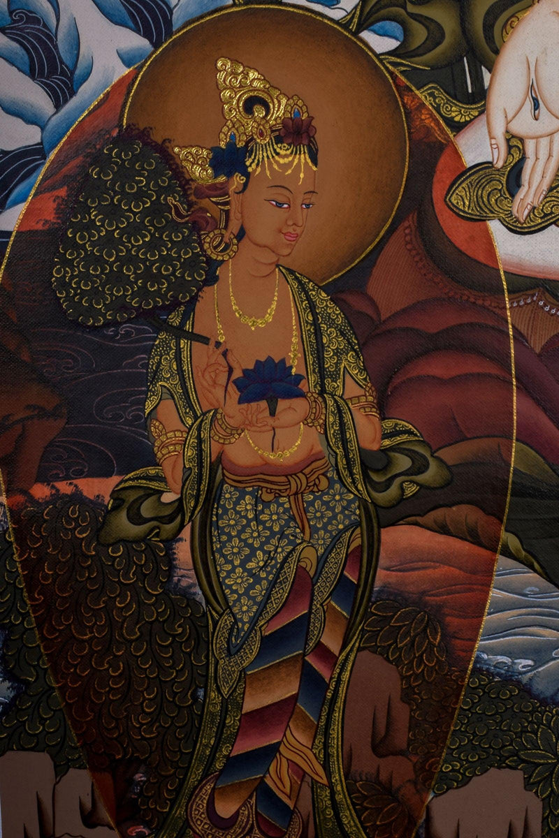 White Tara Thangka - Liberator For home decor and and Wall hanging 