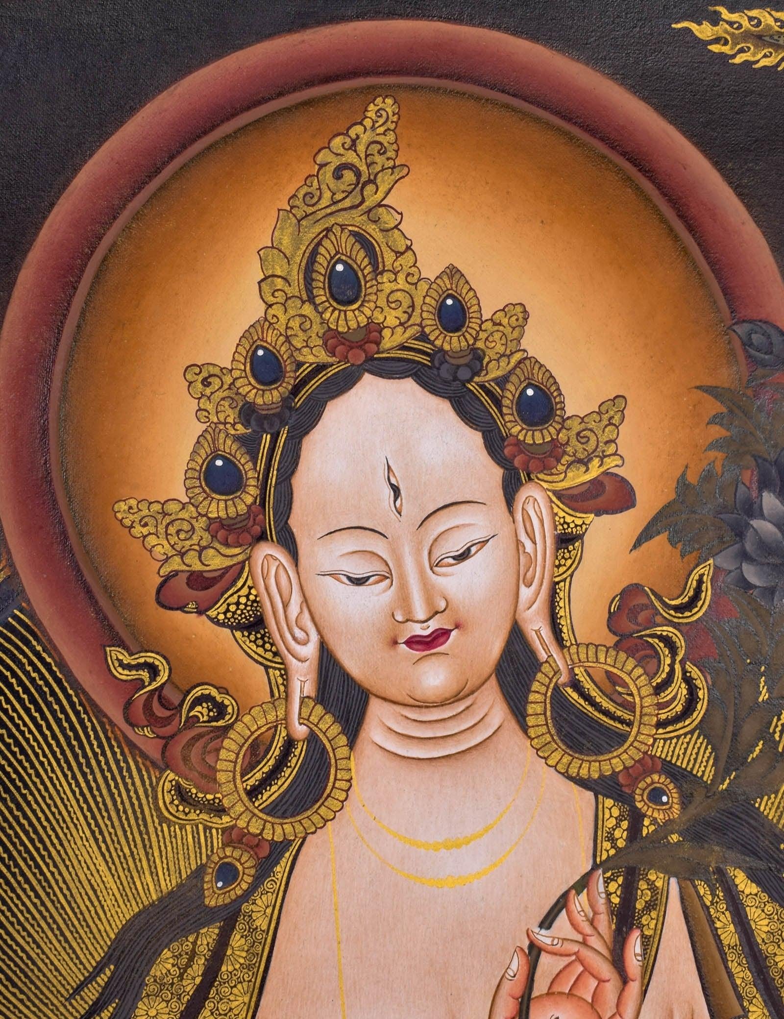 White Tara Thangka - Himalayas Shop