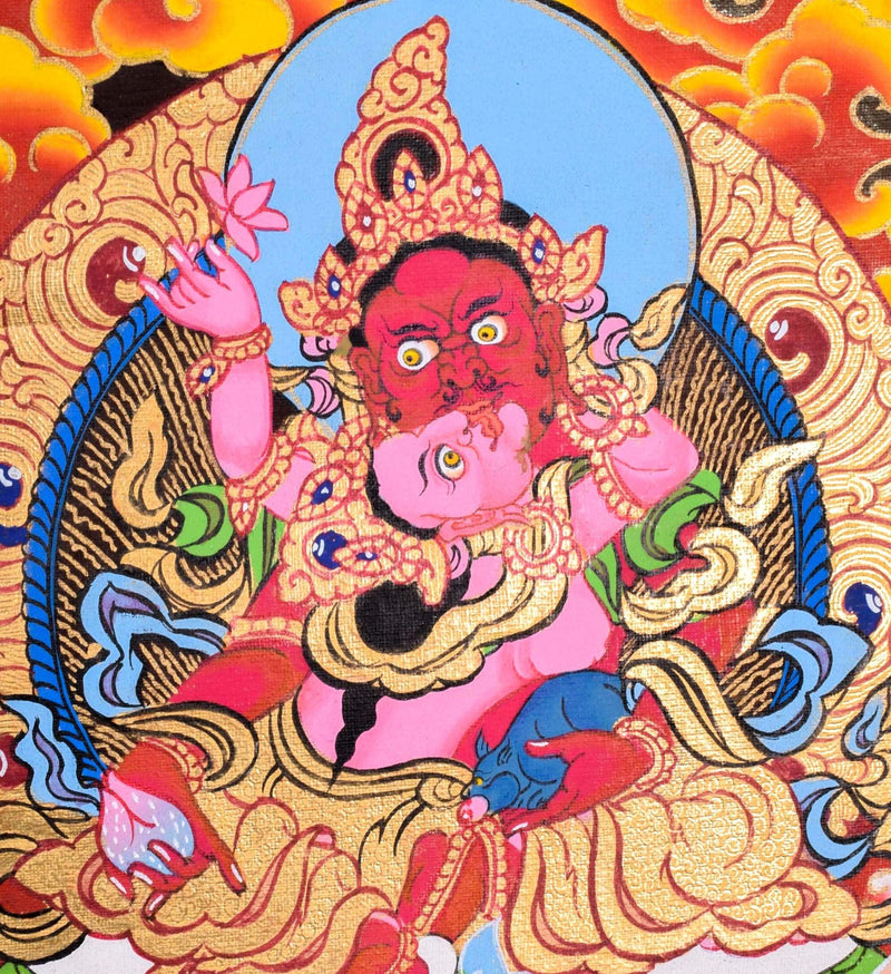 Kubera Thangka Painting For home decor and and Wall hanging 