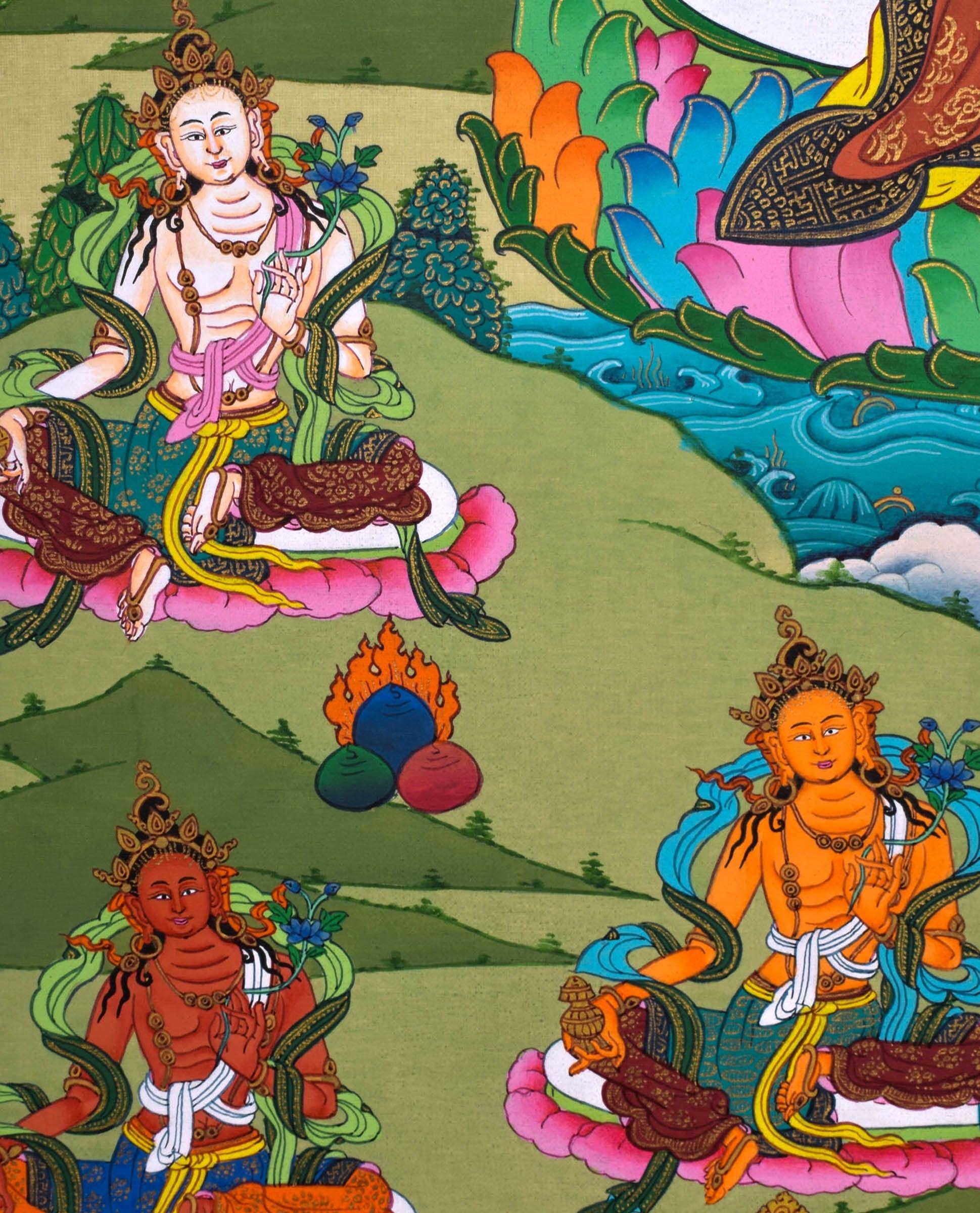 High Quality Green Tara Thangka Painting  For Meditational Practice and Spiritual Gifts
