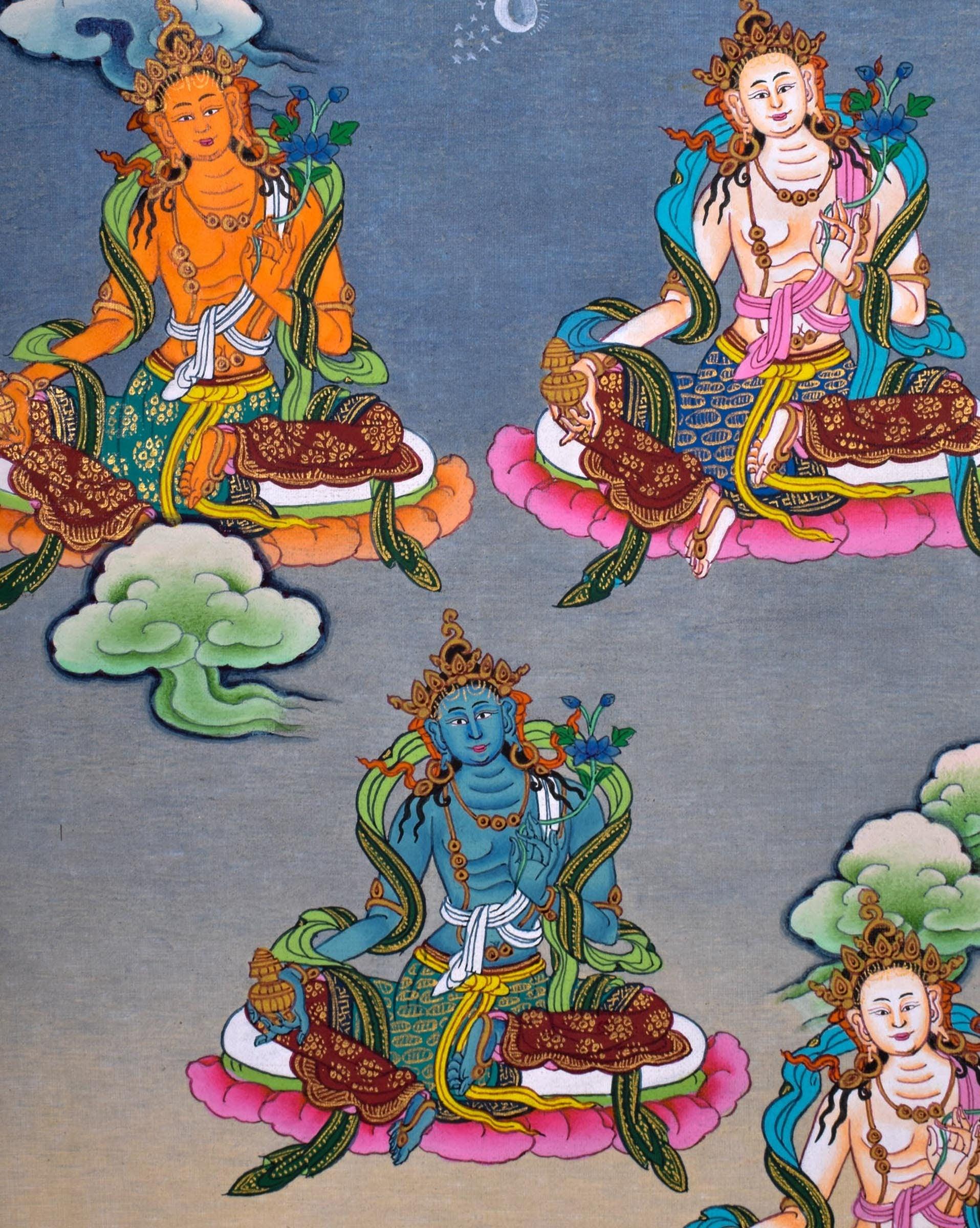 High Quality Green Tara Thangka Painting  For Meditational Practice and Spiritual Gifts