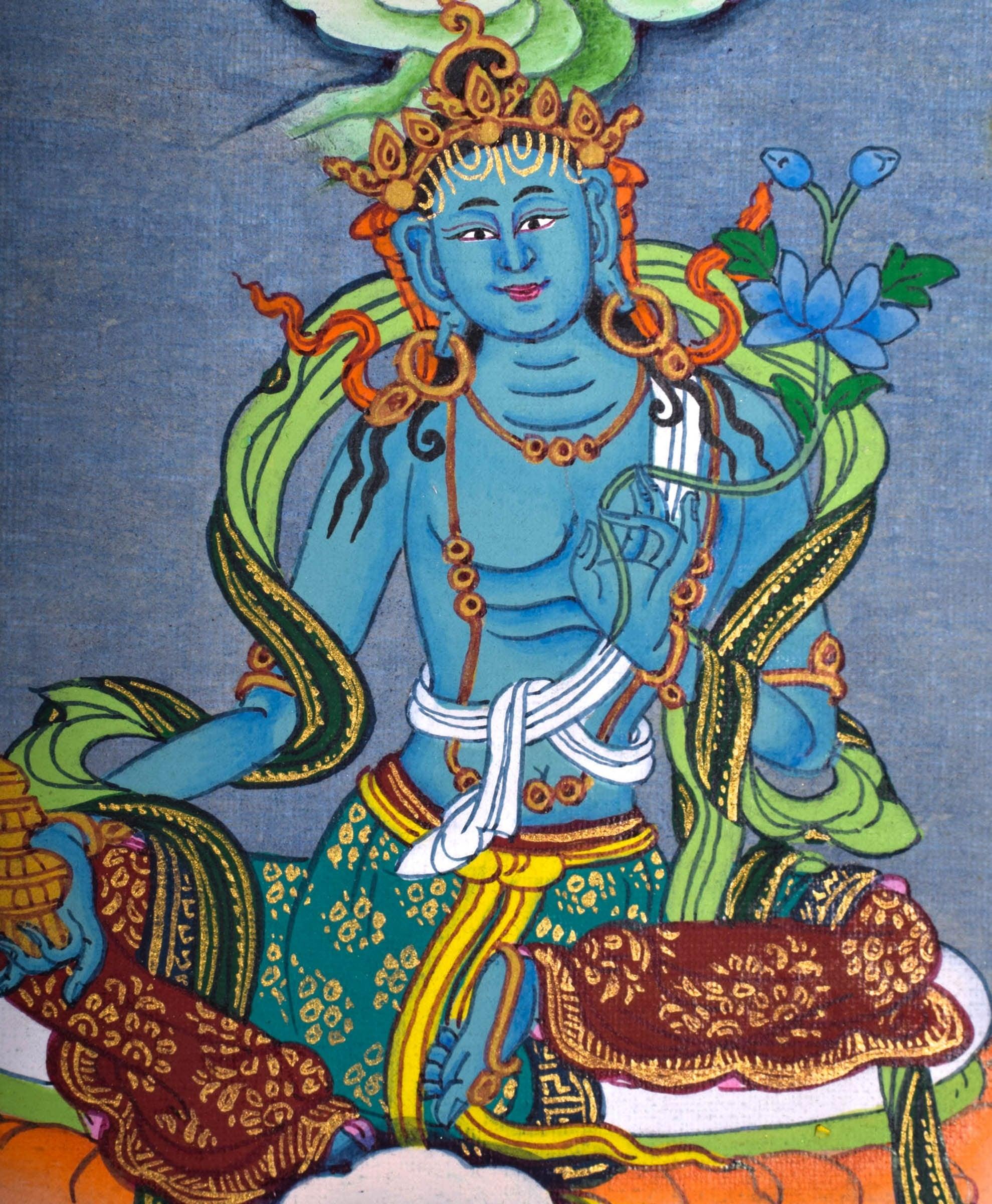 High Quality Green Tara Thangka Painting  For Meditational Practice and Spiritual Gifts