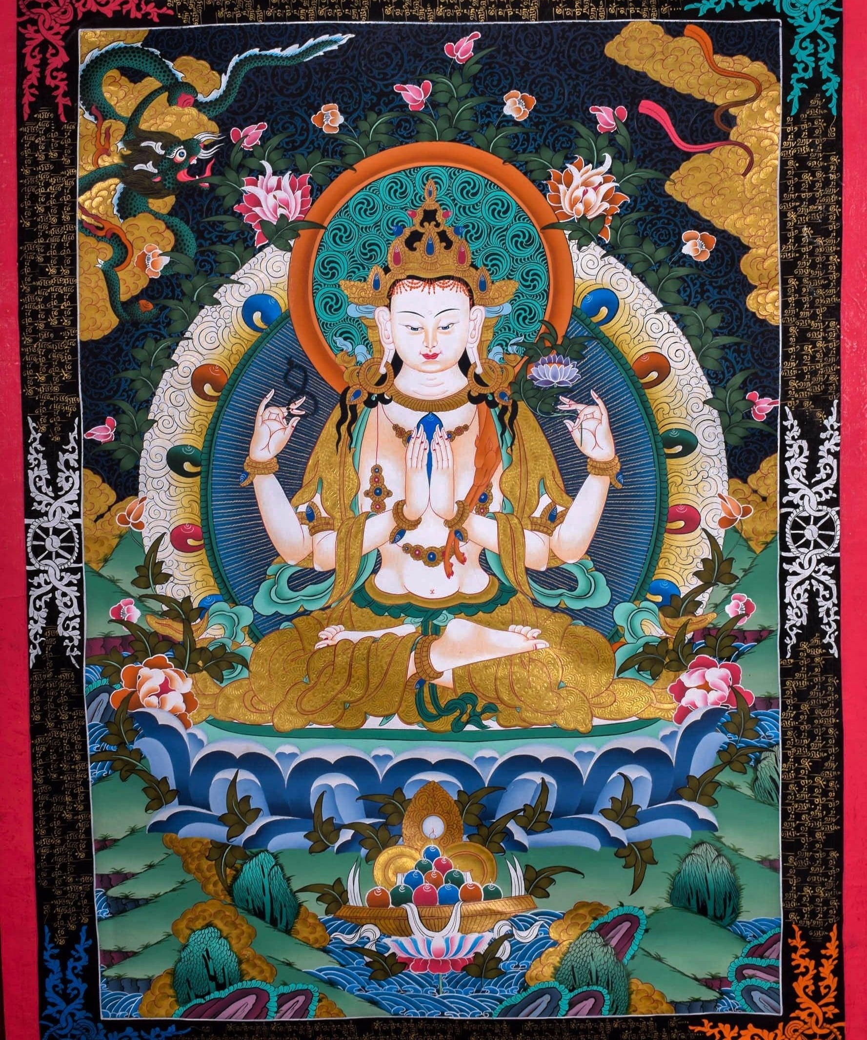 Beautiful Chenrezig Thangka