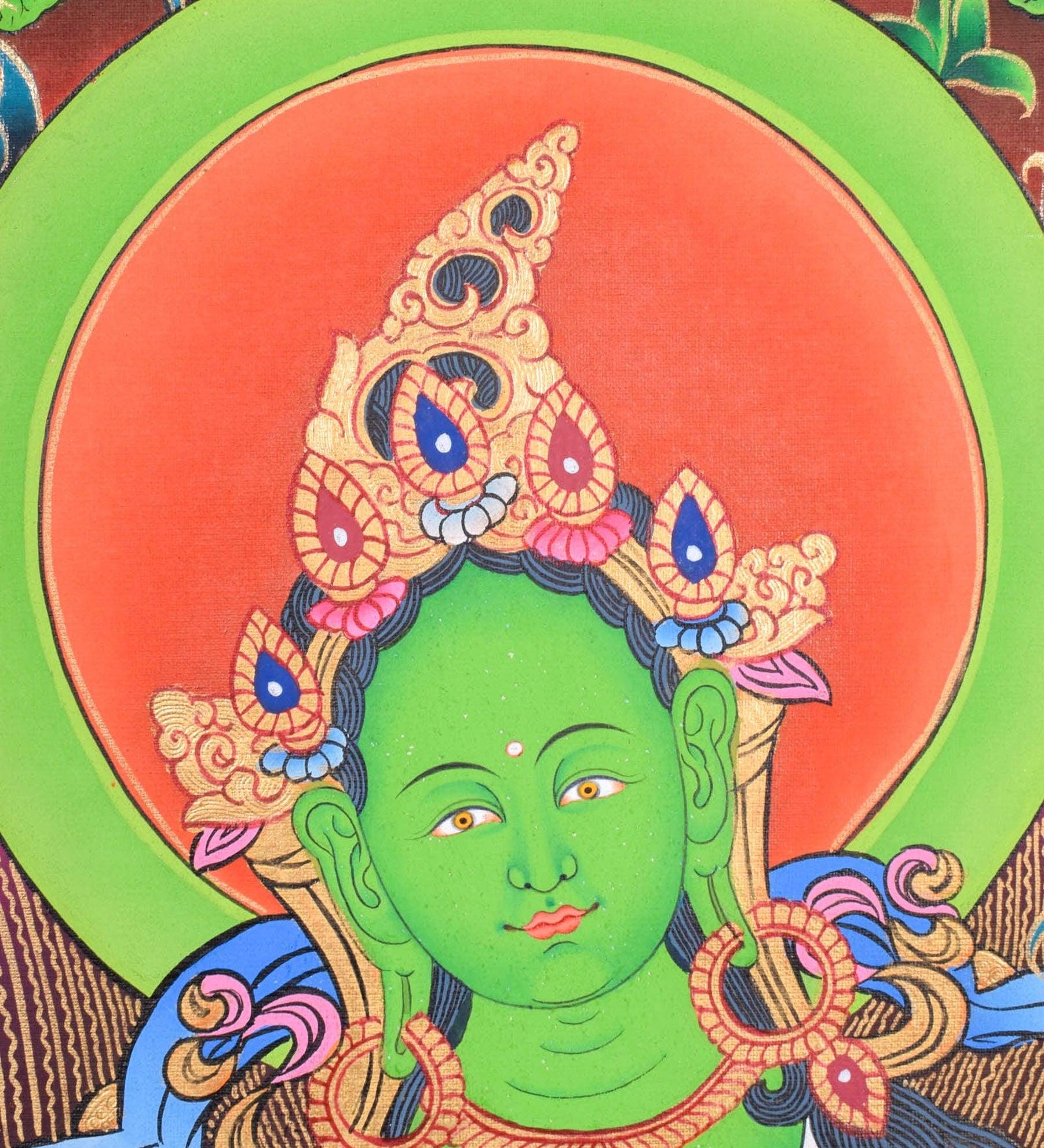 Green Tara Female Buddha Tibetan Art - Himalayas Shop