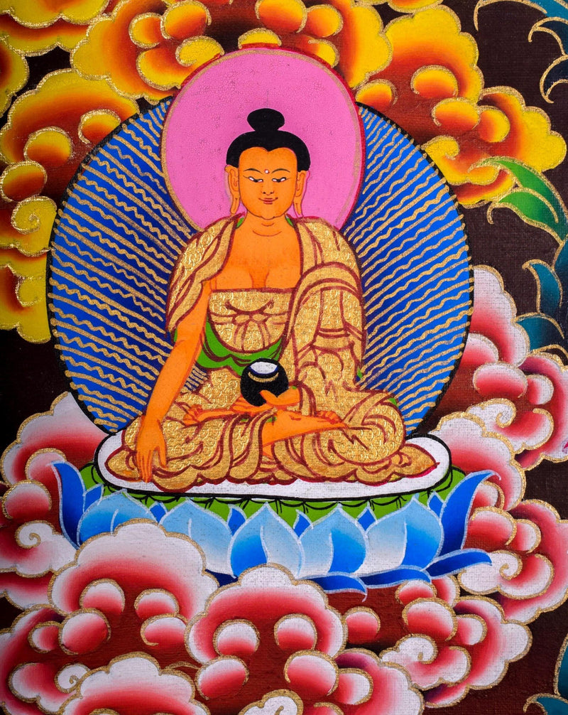 Premium Quality Thangka of Shakyamuni Buddha  For Meditational Practice and Spiritual Gifts