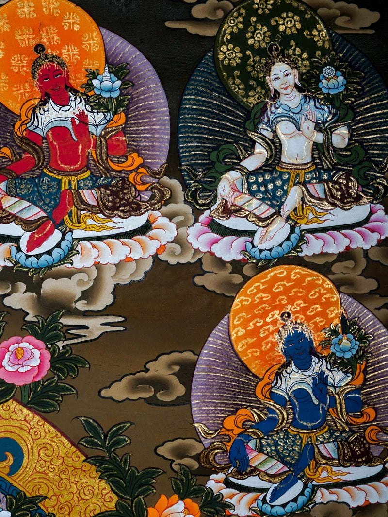 Green Tara Female Buddha Tibetan Art - Himalayas Shop