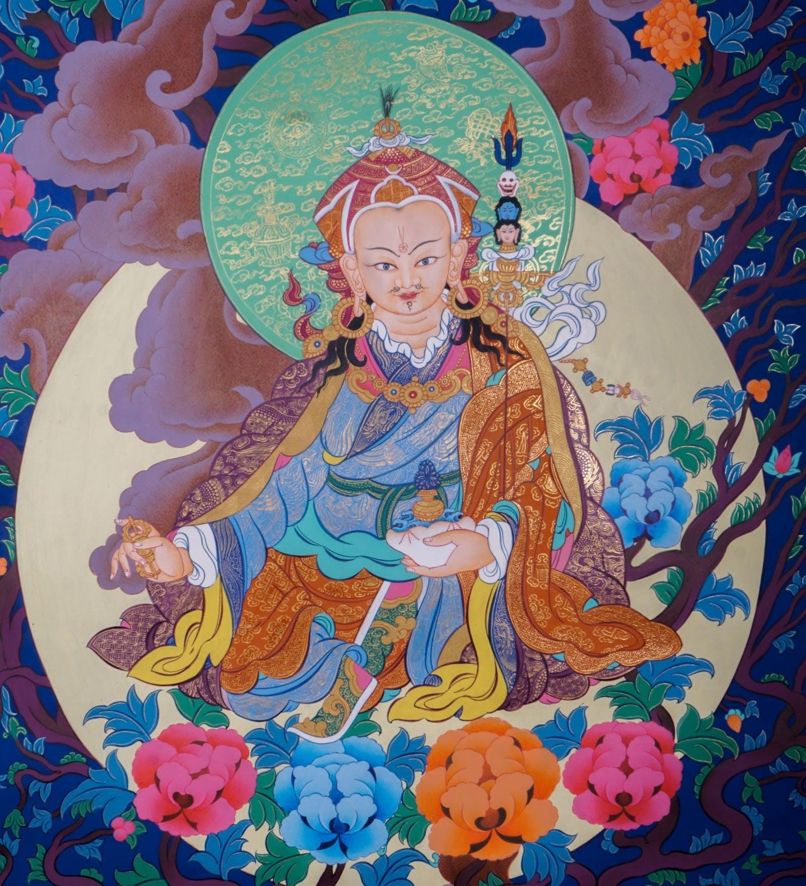 Master Padmasambhava Thangka Painting  For Meditational Practice and Spiritual Gifts 