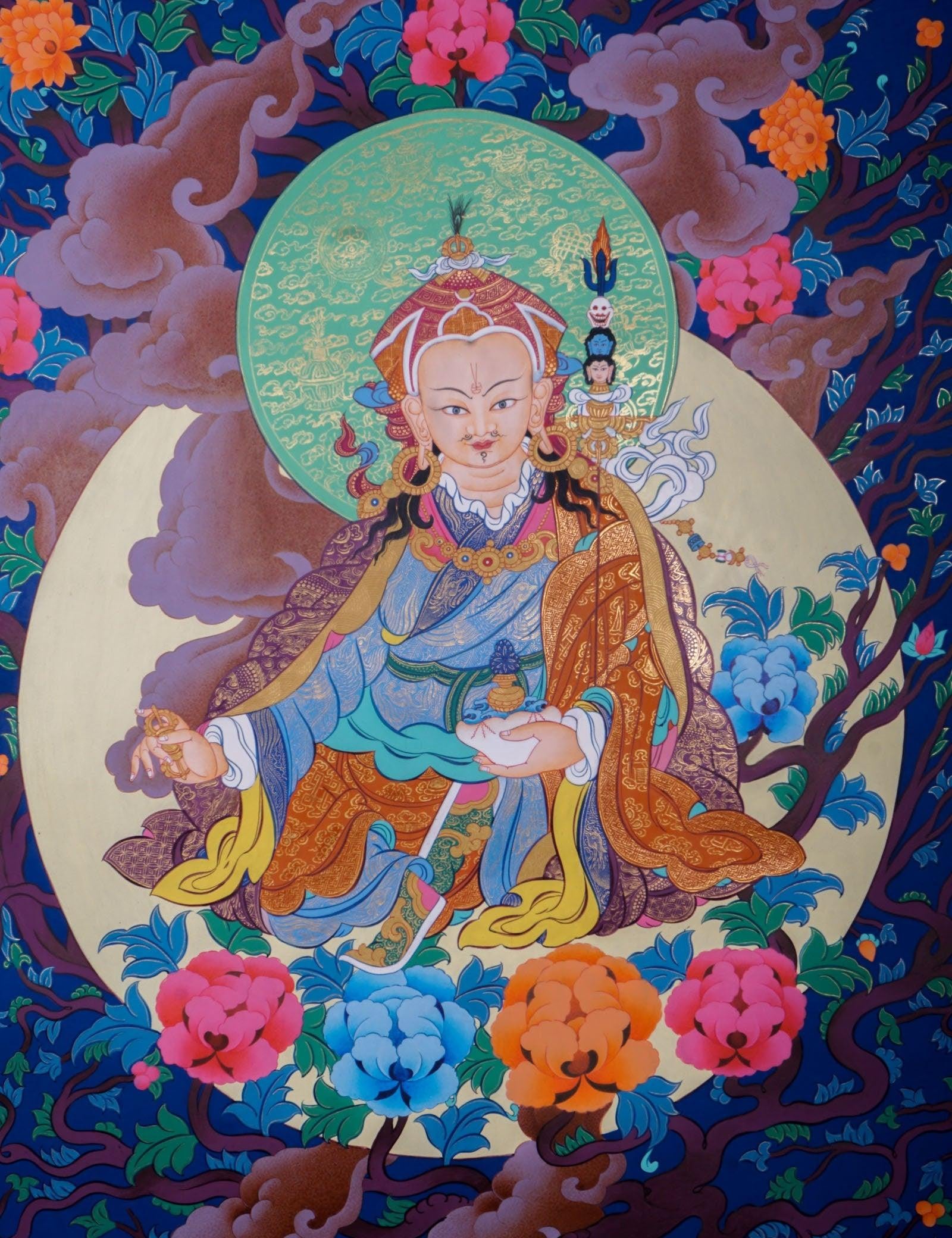 Master Padmasambhava Thangka Painting  For Meditational Practice and Spiritual Gifts 