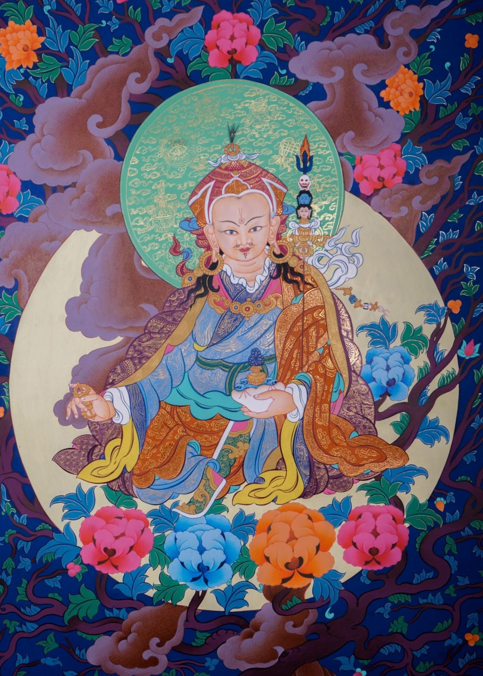 Master Padmasambhava Thangka Painting  For Meditational Practice and Spiritual Gifts 