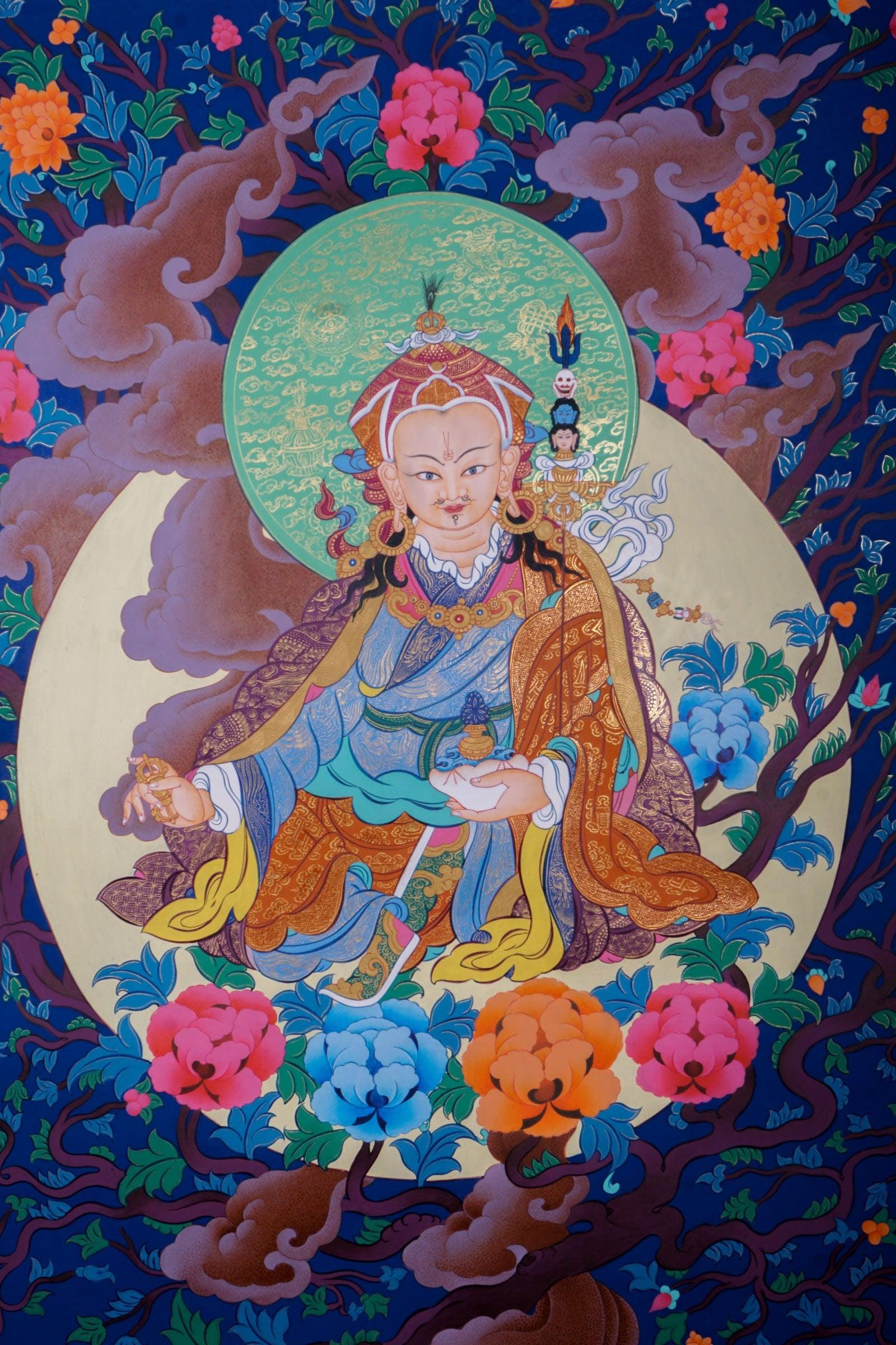 Master Padmasambhava Thangka Painting  For Meditational Practice and Spiritual Gifts 