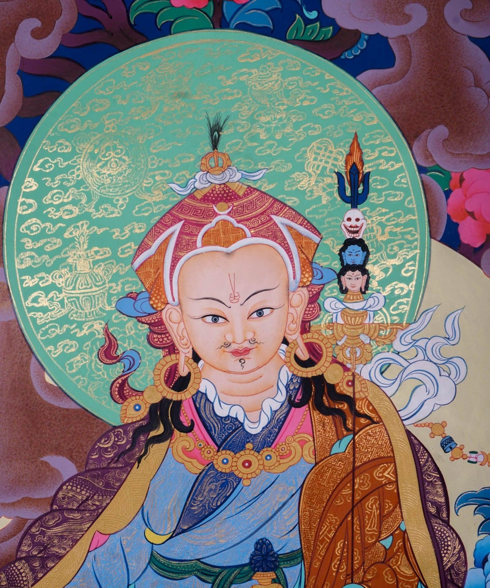 Master Padmasambhava Thangka Painting  For Meditational Practice and Spiritual Gifts 