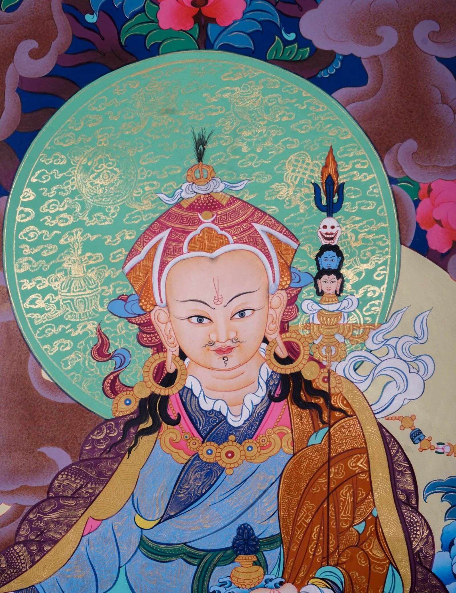 Master Padmasambhava Thangka Painting  For Meditational Practice and Spiritual Gifts 