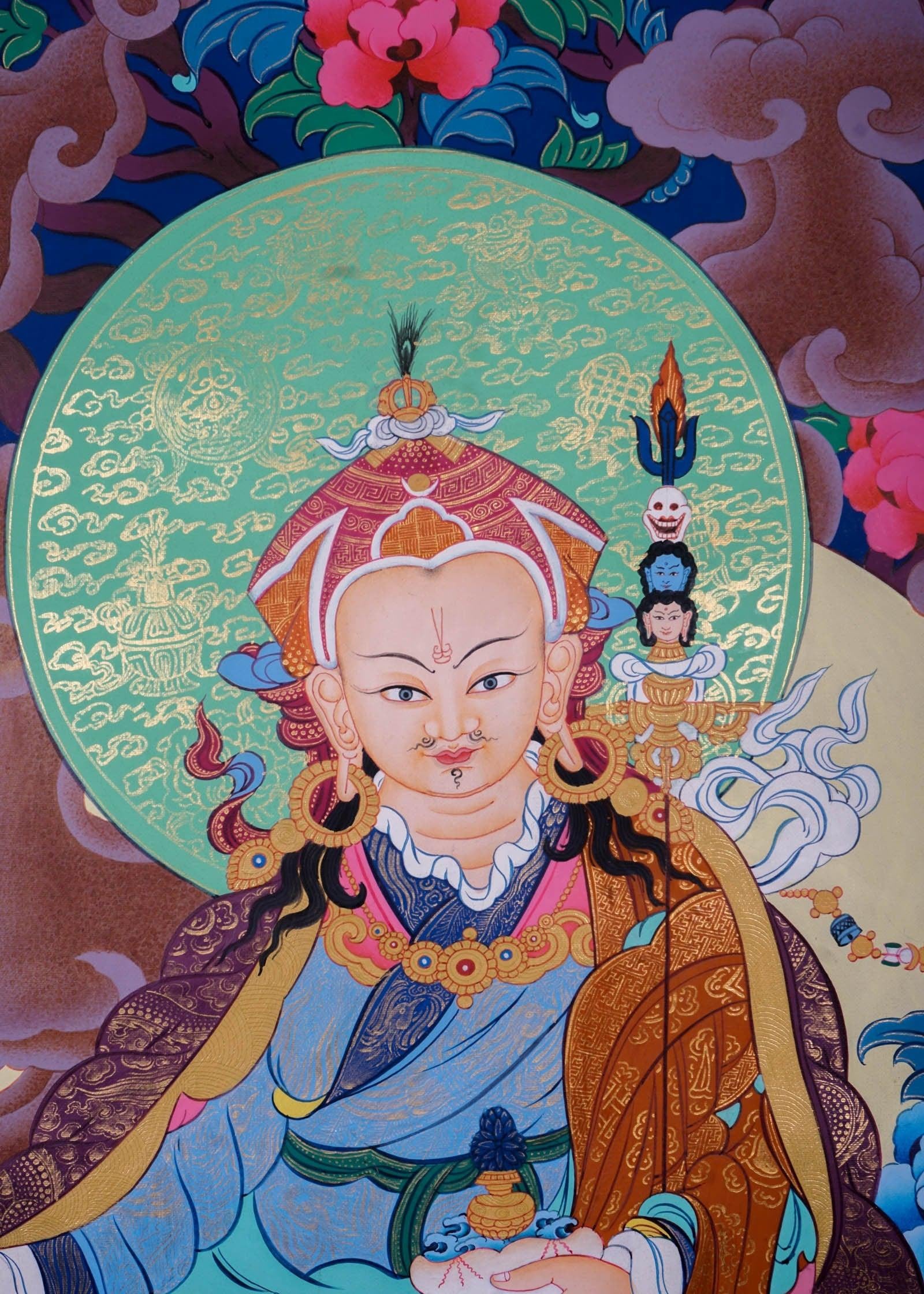 Master Padmasambhava Thangka Painting  For Meditational Practice and Spiritual Gifts 