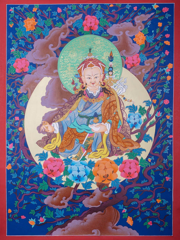 Master Padmasambhava Thangka Painting  For Meditational Practice and Spiritual Gifts 