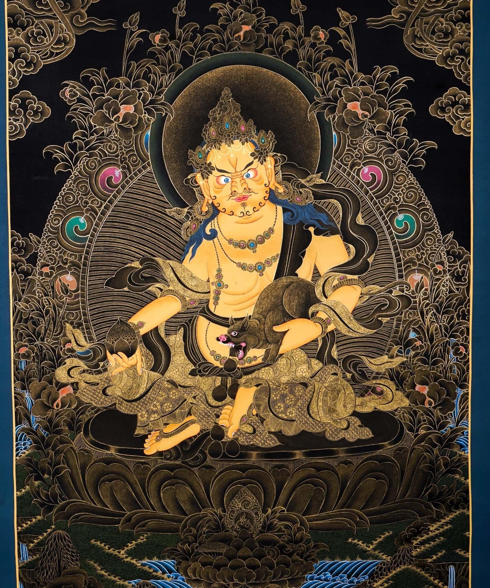 High quality Kuber Thangka For Meditational Practice and Spiritual Gifts