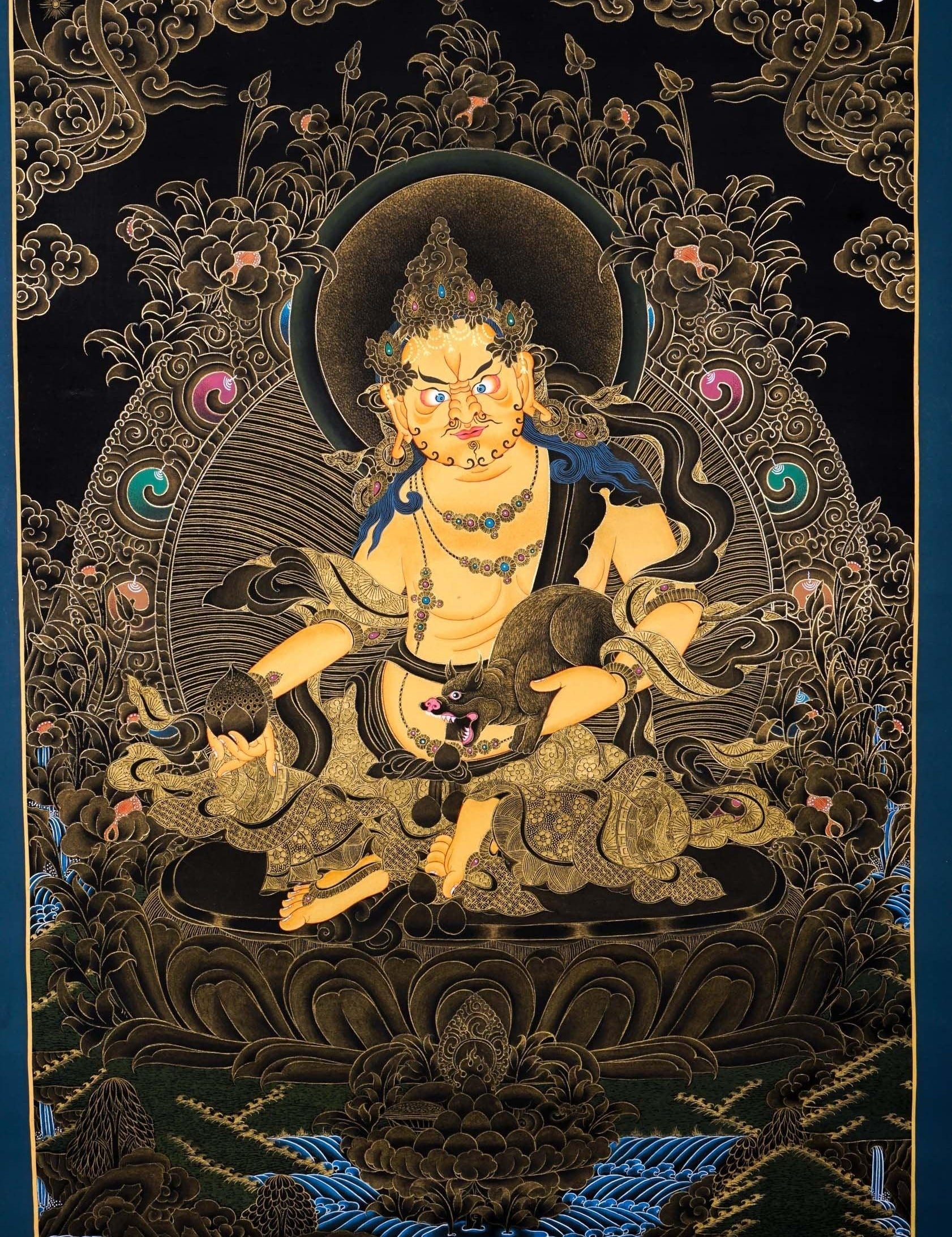 High quality Kuber Thangka For Meditational Practice and Spiritual Gifts