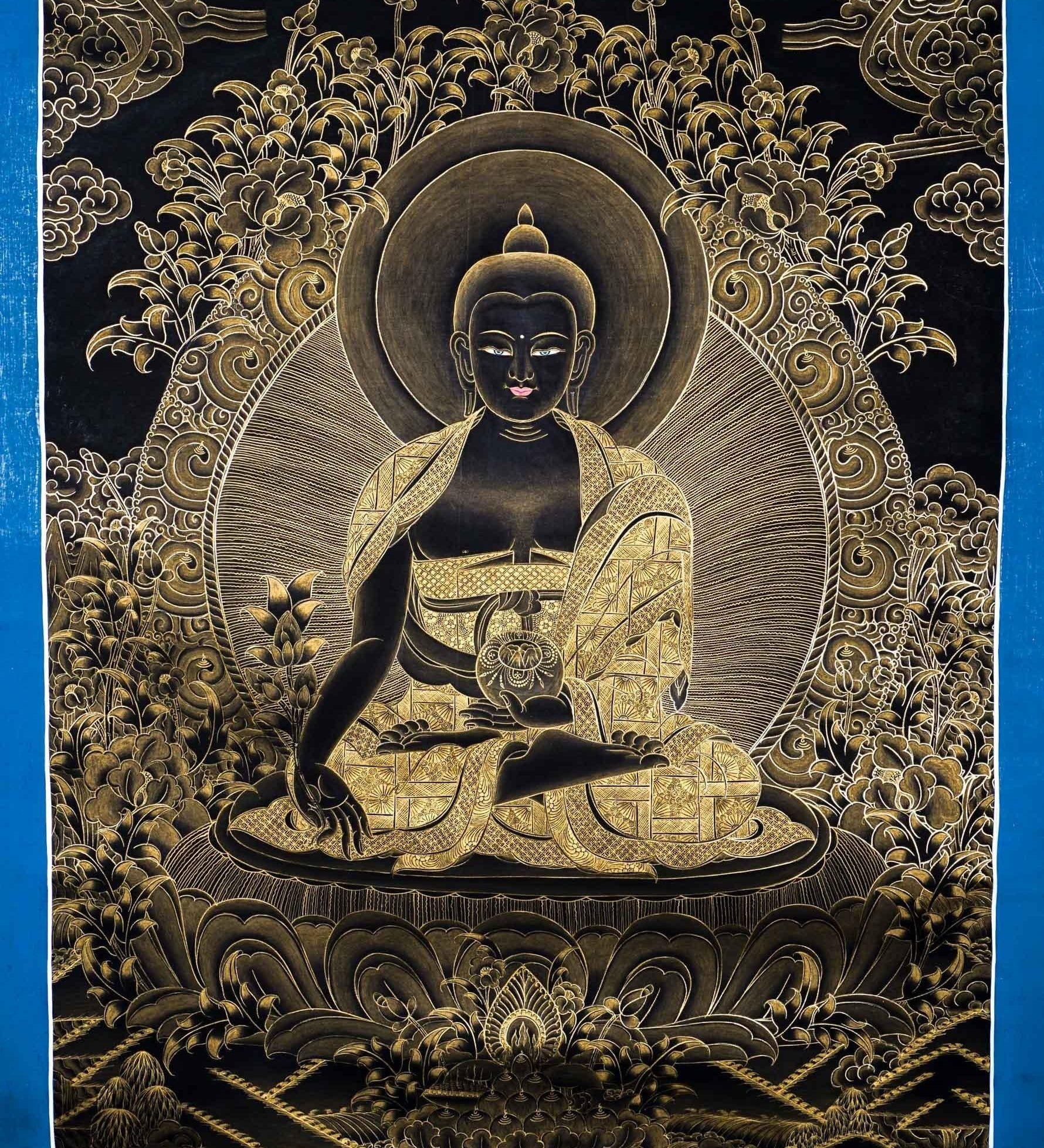 Genuine Tibetan Thangka of Medicine Buddha  For Meditational Practice and Spiritual Gifts