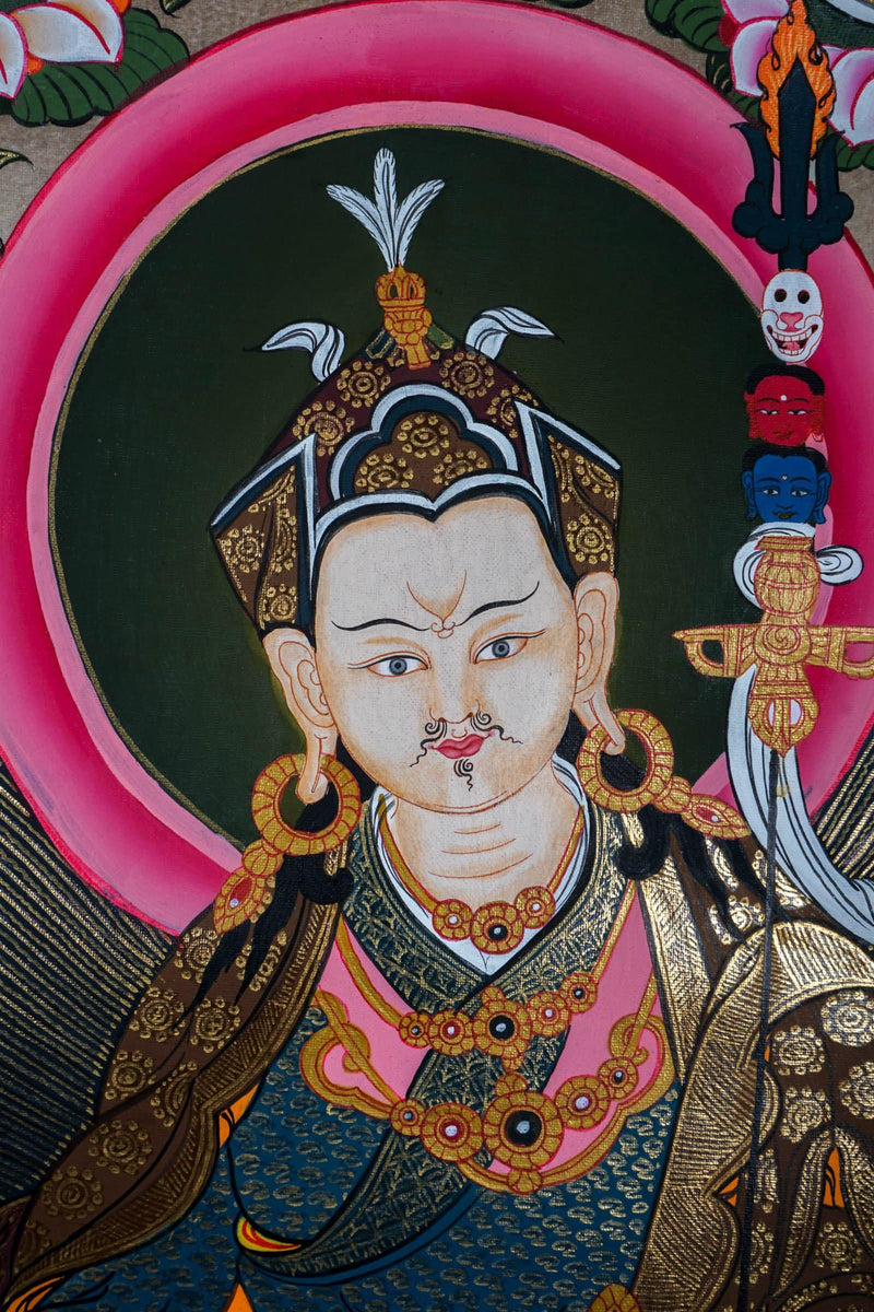 Guru Rinpoche Thangka Art For Meditational Practice and Spiritual Gifts