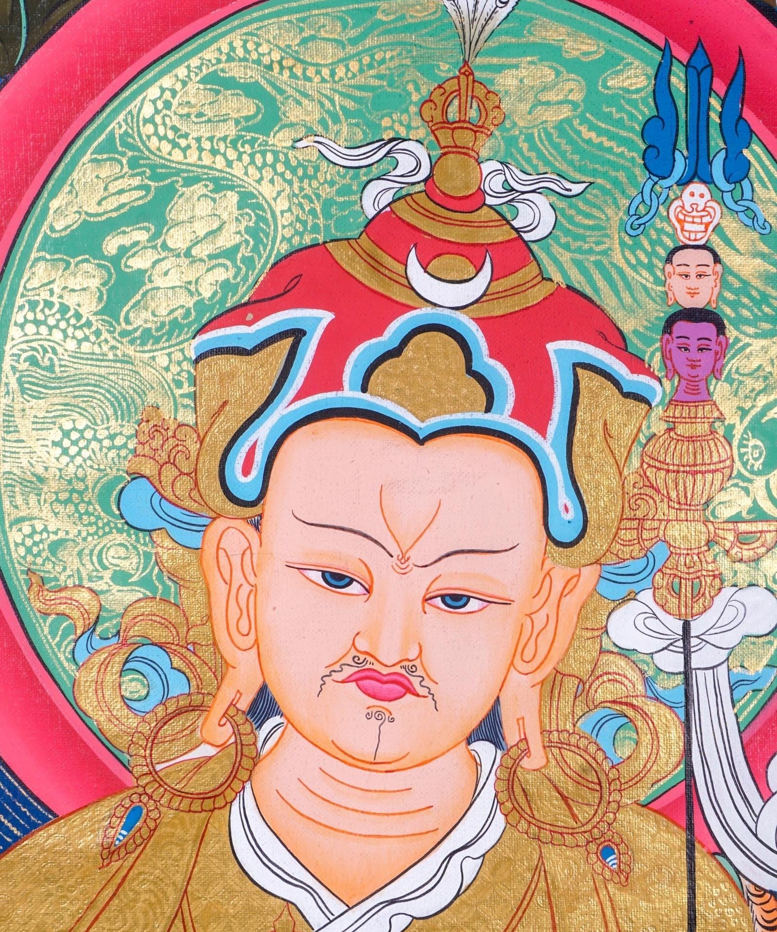 Guru Rinpoche Thangka Art For Meditational Practice and Spiritual Gifts
