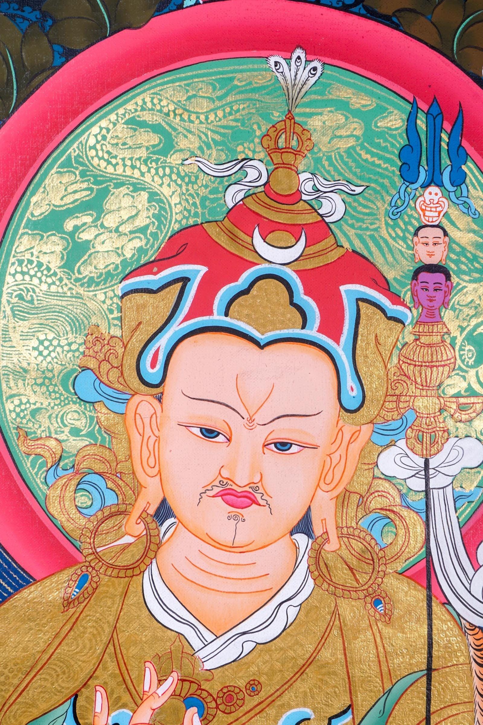 Guru Rinpoche Thangka Art For Meditational Practice and Spiritual Gifts