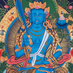 Japanese Style - Monju Bosatsu Thangka Painting For Meditational Practice and Spiritual Gifts 