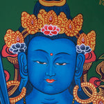 Japanese Style - Monju Bosatsu Thangka Painting For Meditational Practice and Spiritual Gifts 