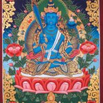 Japanese Style - Monju Bosatsu Thangka Painting For Meditational Practice and Spiritual Gifts 