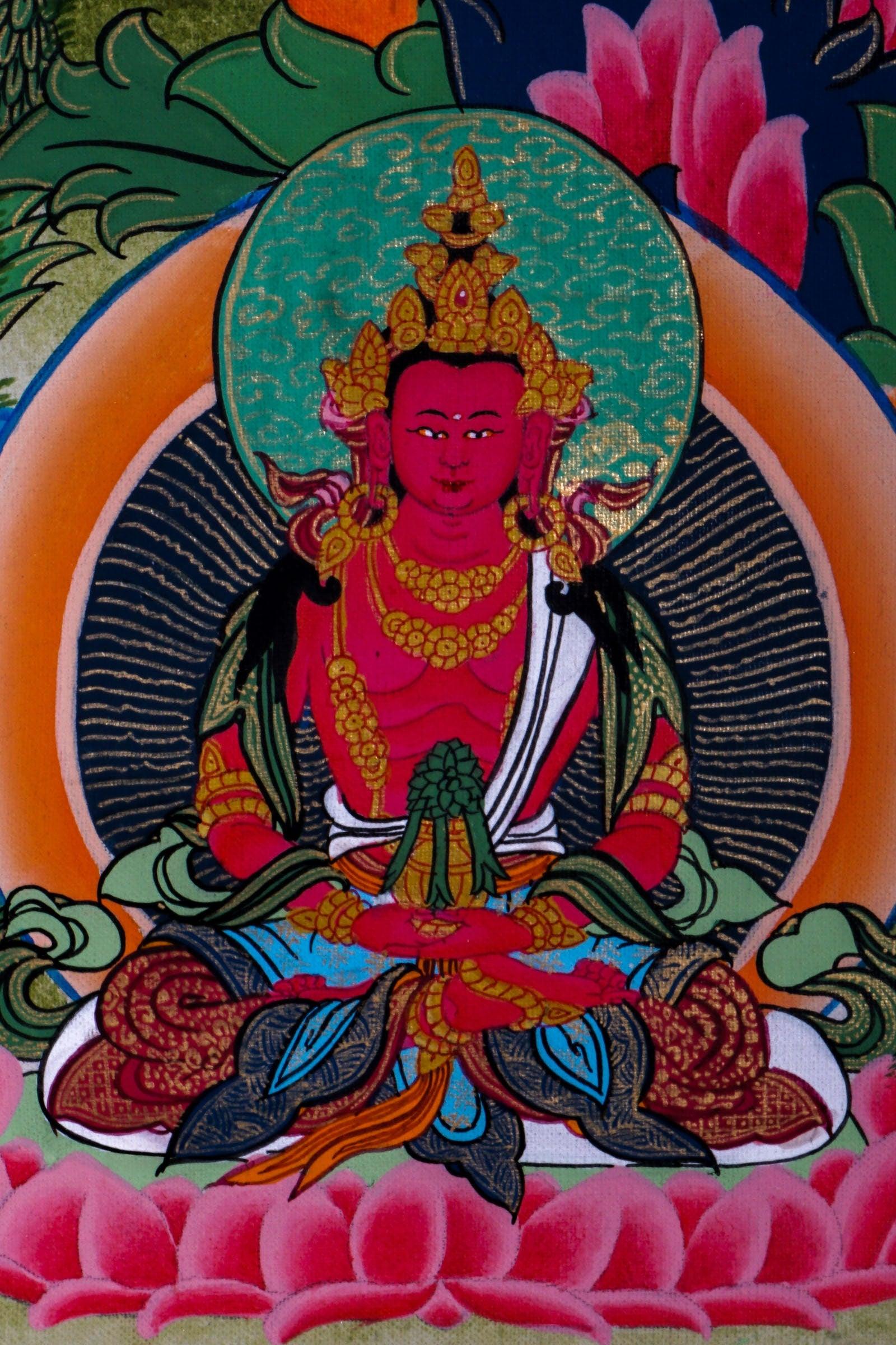 Premium Hand Art Manjushri Thangka For home decor and and Wall hanging 