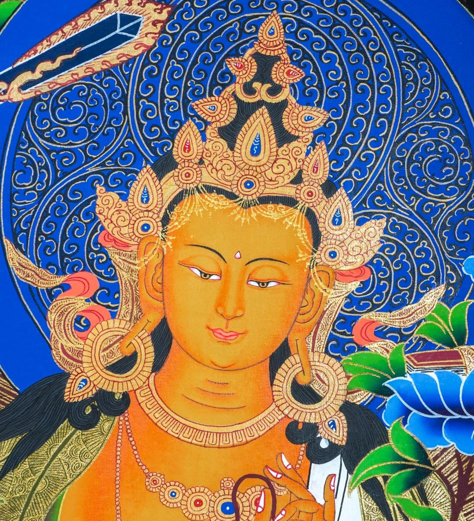 Manjushri Thangka Painting For home decor and and Wall hanging 