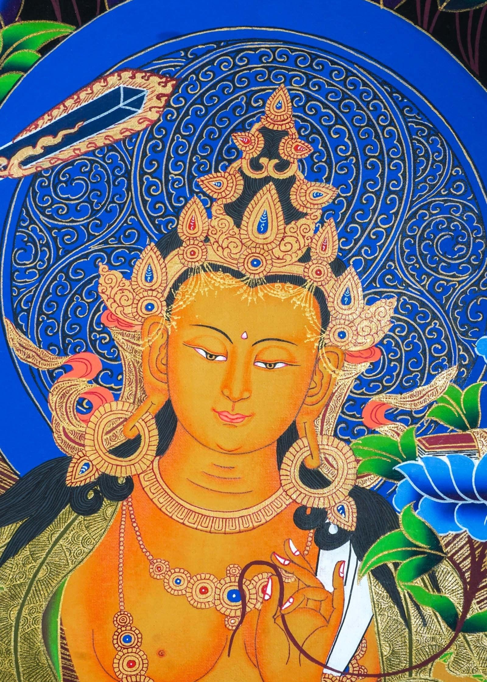 Manjushri Thangka Painting For home decor and and Wall hanging 