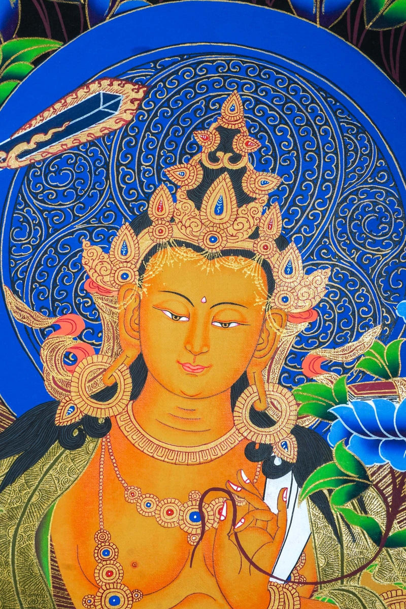 Manjushri Thangka Painting For home decor and and Wall hanging 
